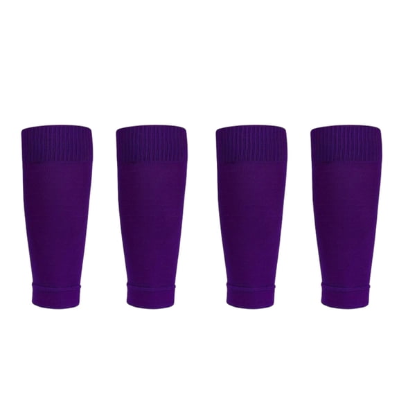 Couver Unisex Stretch Leg Sleeves, Footless Calf Sleeves for Sports and Everyday Wear, Purple, Large, 2 Pairs