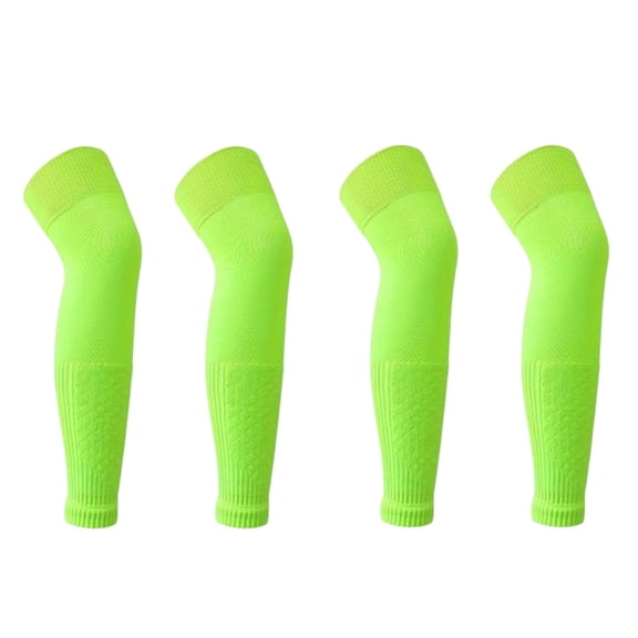 Couver Unisex Stretch Leg Sleeves, Footless Overknee Sleeves for Sports and Everyday Wear, Neon Green, Large, 2 Pairs