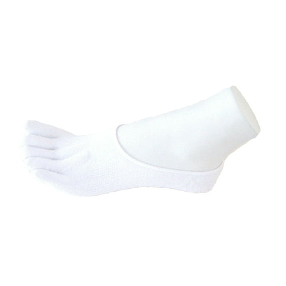 Couver Unisex Super Low Cut 5 Finger No Show Toe socks, White, Small