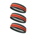 thumbnail image 1 of Couver Unisex Terry Striped Basketball Headband Sweatband, Dark Gray/Dark Orange, 3 Pieces, 1 of 7
