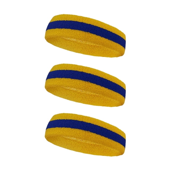 Couver Unisex Ukraine Country Flag Cotton Sports Headband, 3 Pieces