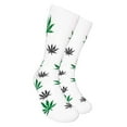thumbnail image 1 of Couver Unisex Weed Leaf Printed Marijuana Mid-Calf Crew Socks (White/Green/Black), 1 of 7