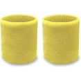 thumbnail image 1 of Couver Unisex Wrist Sweatband - Solid Cotton Terry Colth Sport Wristband, Lemonade Yellow, One Size, 1 Pair, 1 of 7