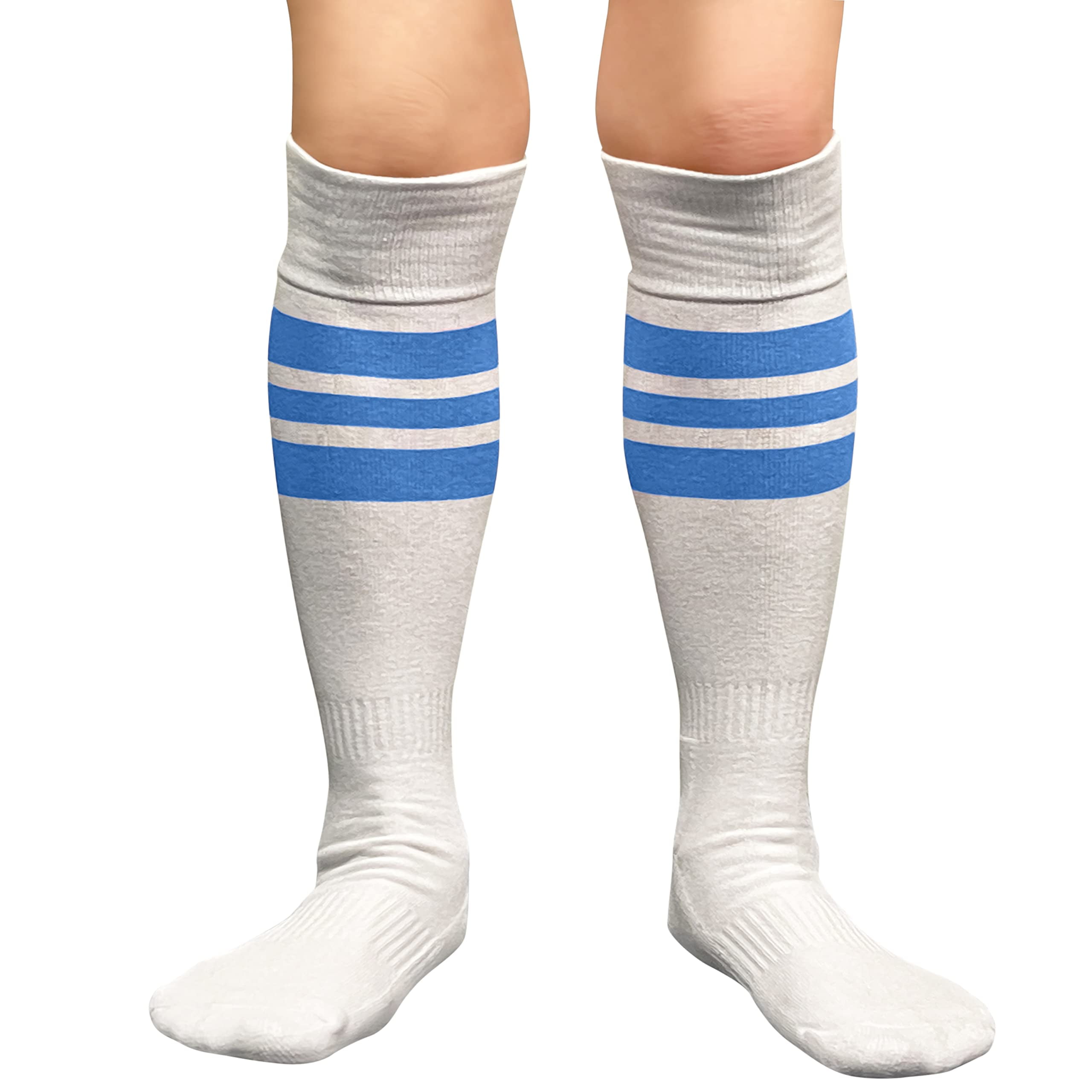 Couver White Triple Stripes Baseball Softball Athletic Tube Knee