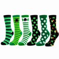 thumbnail image 1 of COUVER Women's Patterned Crew Socks St. Patrick B Size 9-11 6 Pairs (12 Count), 1 of 6