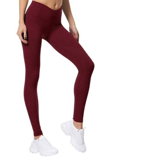Couver Women's Cotton Spandex Basic Leggings Pants, Burgundy S, 1 Pack