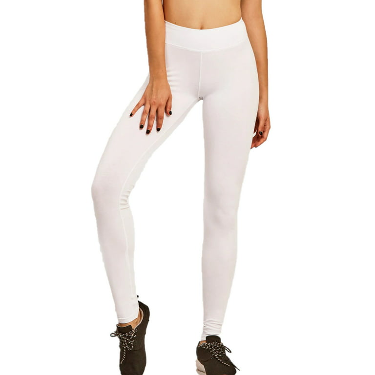 White Cotton Lycra Stretch Short Cropped Leggings Girls Age 13, 14