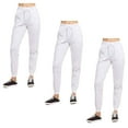 thumbnail image 1 of Couver Women's Cotton Stretch Active Jersey Jogger Pants with Pockets, White XL, 3-Pack, 1 of 4