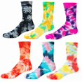 thumbnail image 1 of COUVER Women's Patterned Crew Socks Tie-dye Size 9-11 6 Pairs (12 Count), 1 of 6