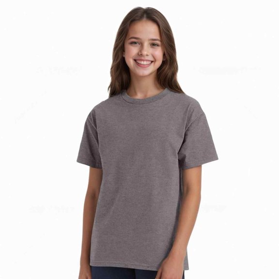 Couver Boys Cotton Active Short Sleeve Crewneck Shirt 1 Piece, Oxford Grey, Extra Large