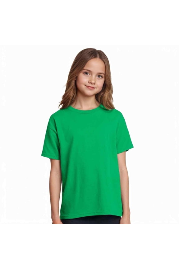 Boys Active Cotton Blend Short Sleeve T-Shirt, Kelly Green, Size Medium, 1 Piece