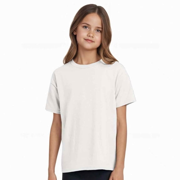 Couver Boys Active Cotton Blend Short Sleeve T-Shirt, White, Size Large, 1 Piece