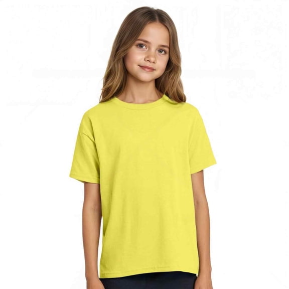 Couver Boys Active Cotton Blend Short Sleeve T-Shirt, Yellow, Size Medium, 1 Piece