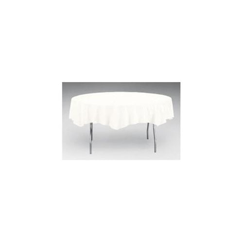Unique Party White Round Plastic Table Cover 84 inch Diameter (Pack of 32)