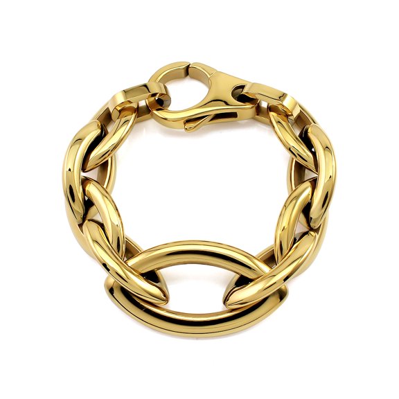 Couya Stainless Steel Bracelet Gold Plated Bracelets Hop Thick Link Chain Pulsera Waterproof Jewelry