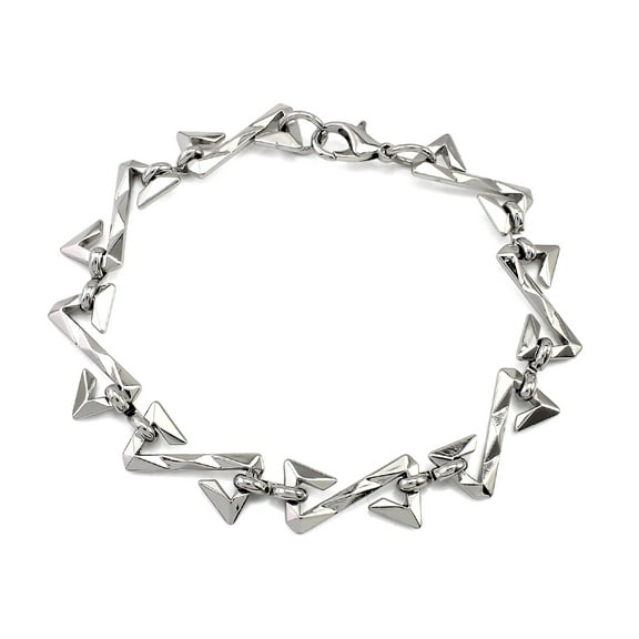 Couya Stainless Steel Bracelet silver Plated Triangle Bracelets Chain Pulsera Waterproof Jewelry