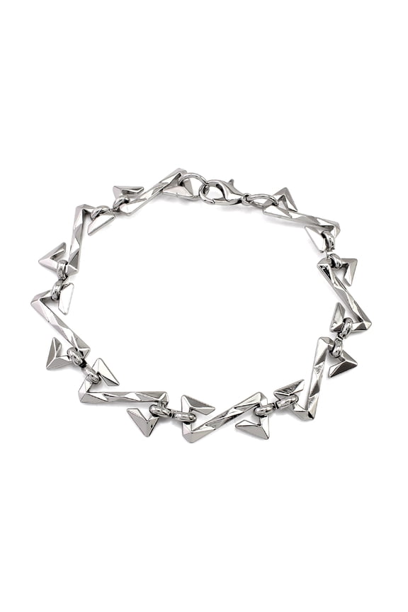Stainless Steel Bracelet silver Plated Triangle Bracelets Chain Pulsera Waterproof Jewelry