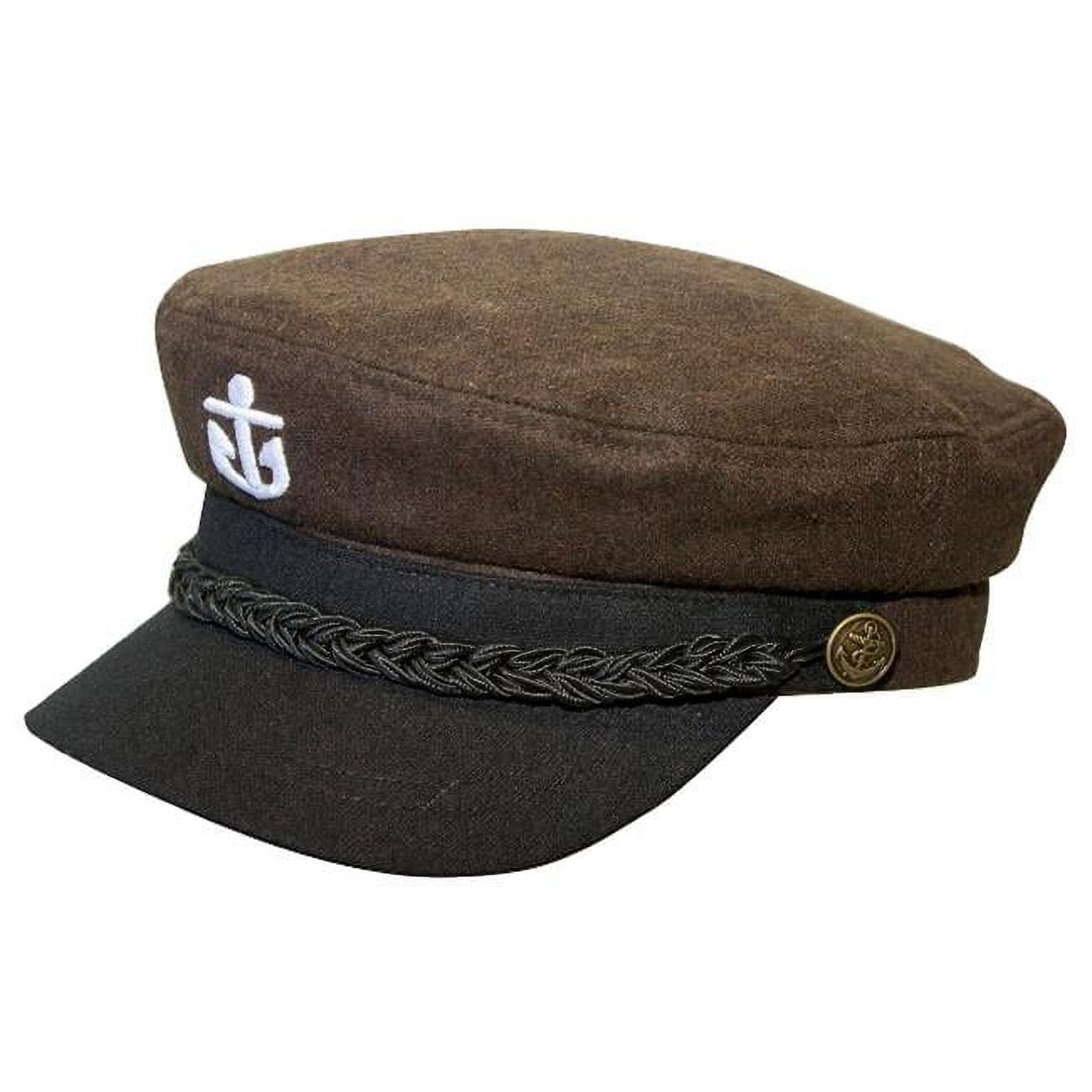 Covver Hats C10152 Delmoro Sailors Cap, Brown Medium