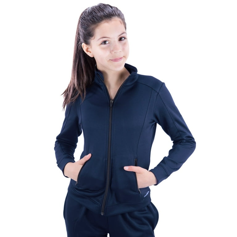 Covalent Activewear Girls Full Zip River Jacket with Moisture Wicking  Fabric and 2 Side Pockets