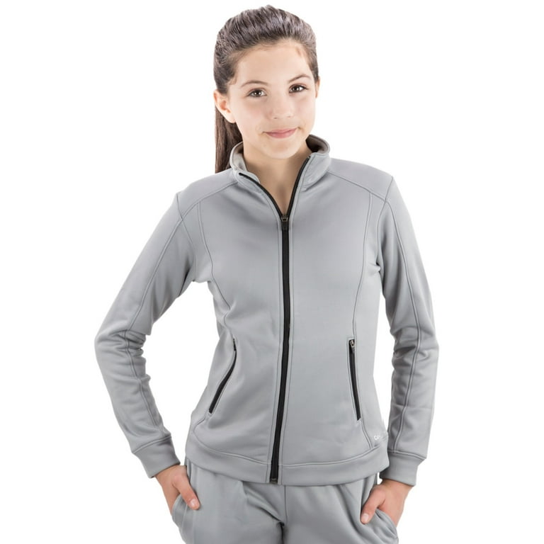 Covalent Activewear Girls Full Zip River Jacket with Moisture Wicking  Fabric and 2 Side Pockets