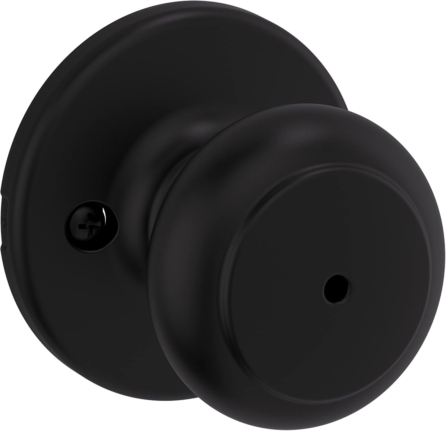 Cove Interior Privacy Door Knob with Lock, Door Handle For Bathroom and Bedroom, Matte Black Keyless Turn Lock Doorknob