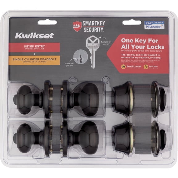 Cove SmartKey Combo Deadbolt and Door Knob Project Kit - Single Pack
