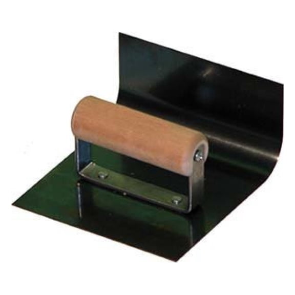 Cove Trowel - 6 Inch Concrete Trowel for Flooring & Walls - Standard 1/3 Inch Radius - Decorative Concrete Tools - High Carbon Steel with Wooden Handle