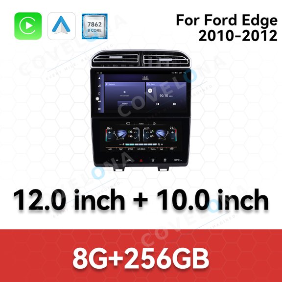 Covelona 12.0 inch Android Double Din Car Stereo Radio For Ford Edge 2010-2012 Car Multimedia Video Player GPS Navigation Carplay Head Unit Touch Screen、Air Conditioner Panel
