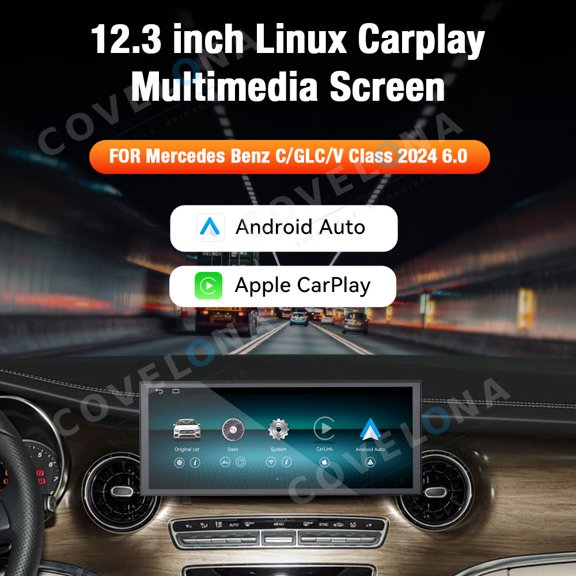 Covelona 12.3 inch Android Car Radio LINUX For Mercedes Benz GLC Class 6.0 2024 Car Multimedia Video Player Car GPS Navigation Carplay Stereo DSP