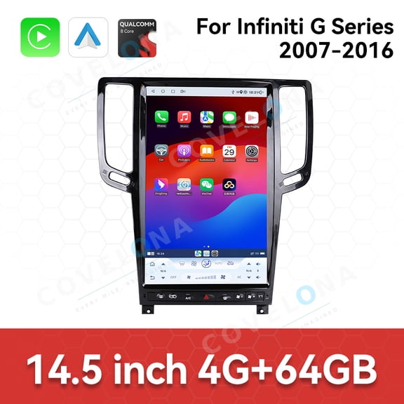 Covelona 14.5 inch Android Double Din Car Radio For Infiniti G Series 2007-2016 Car Multimedia Video Player GPS Navigation Carplay Head Unit Touch Screen