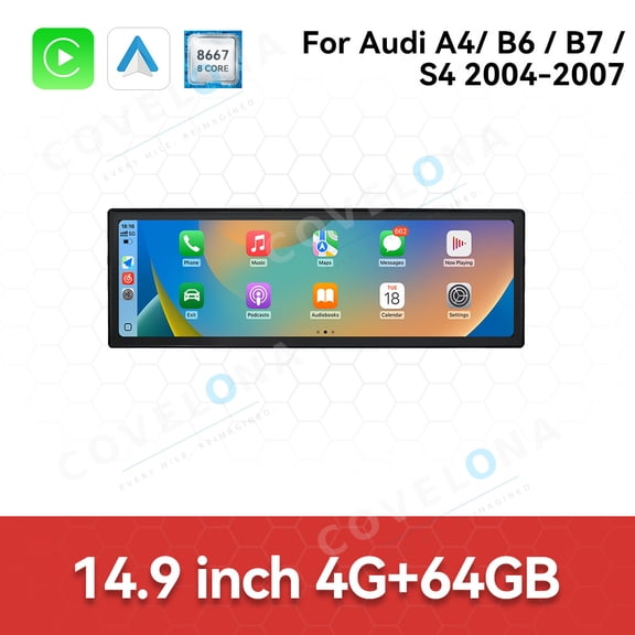Covelona 14.9 inch Android Car Radio,For Audi B7 2004-2007 Car Multimedia Video Player Car GPS Navigation Carplay Stereo DSP