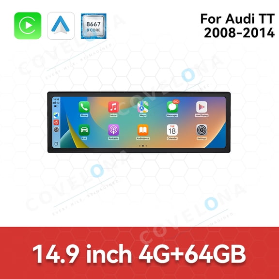 Covelona 14.9 inch Android Car Radio,For Audi TT 2008-2014 Car Multimedia Video Player Car GPS Navigation Carplay Stereo DSP