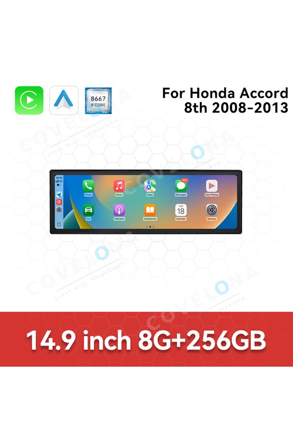 14.9 inch Android Car Radio For Honda Accord 8th 2008-2013 Car Multimedia Video Player Car GPS Navigation Carplay Stereo DSP