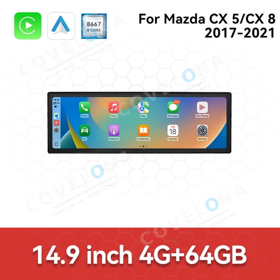Covelona 14.9 inch Android Car Radio For Mazda CX 5 2017-2021 Car Multimedia Video Player Car GPS Navigation Carplay Stereo DSP