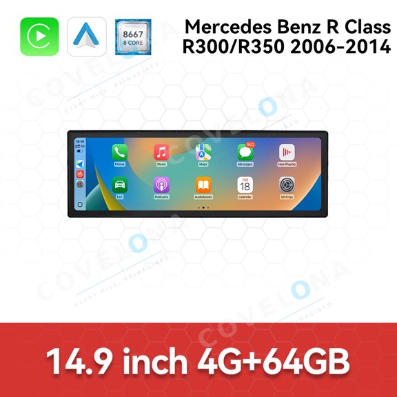 Covelona 14.9 inch Android Car Radio,For Mercedes Benz R Class R300 2006-2014 Car Multimedia Video Player Car GPS Navigation Carplay Stereo DSP
