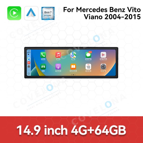 Covelona 14.9 inch Android Car Radio,For Mercedes Benz Vito Viano 2004-2015 Car Multimedia Video Player Car GPS Navigation Carplay Stereo DSP