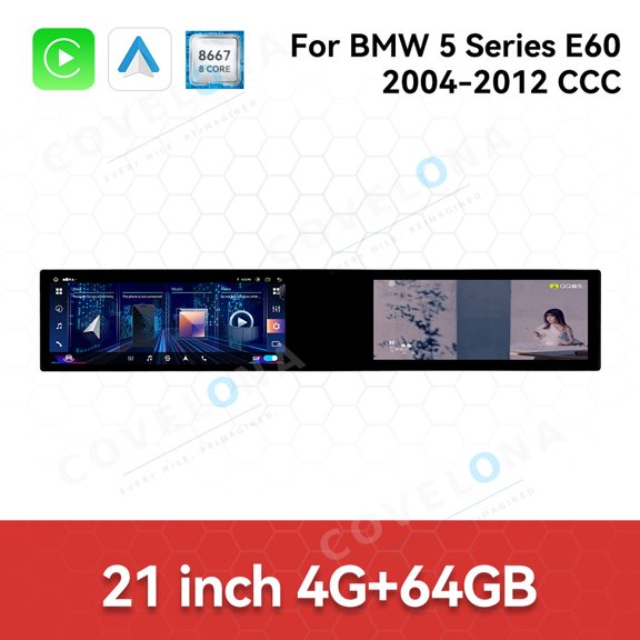 Covelona 21 inch Android Car Radio For BMW 5 Series E60 CCC 2004-2012 Car Multimedia Video Player Car GPS Navigation Carplay Stereo DSP