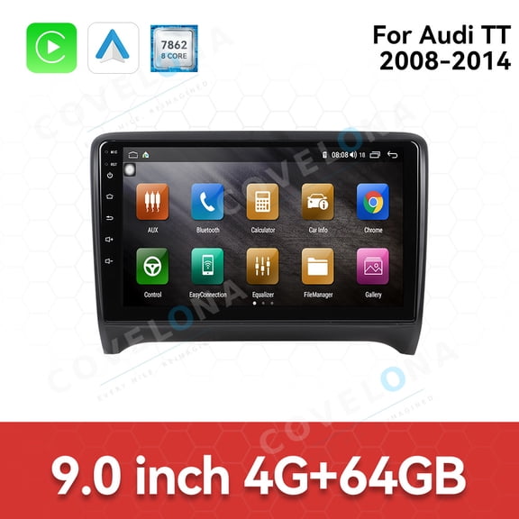 Covelona 9 inch Android Double Din Car Stereo Radio For Audi TT 2008-2014 Car Multimedia Video Player GPS Navigation Carplay Head Unit Touch Screen