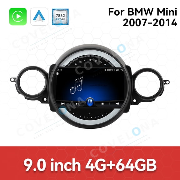 Covelona 9 inch Android Double Din Car Stereo Radio For BMW Mini 2007-2014 Car Multimedia Video Player GPS Navigation Carplay Head Unit Touch Screen