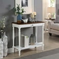 thumbnail image 1 of Covenience Concepts French Country 1 Drawer Hall Table with Shelf, Dark Walnut/White, 1 of 4