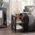 thumbnail image 1 of Covenience Concepts Oxford End Table with Shelves, Barnwood/Black, 1 of 4