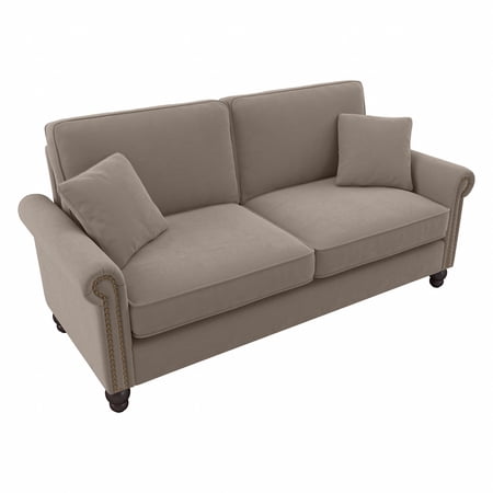 Coventry 73W Sofa in Tan Microsuede