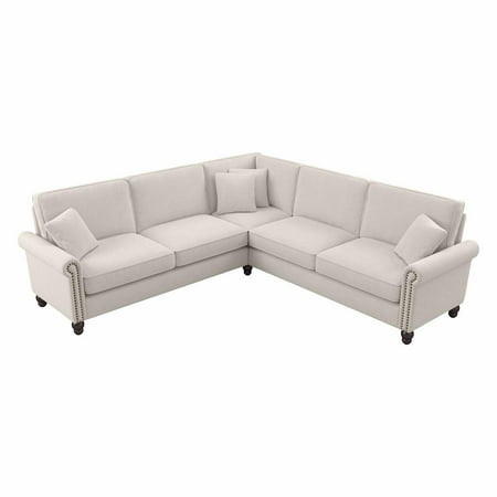 Coventry 99W L Shaped Sectional Couch in Light Beige Microsuede