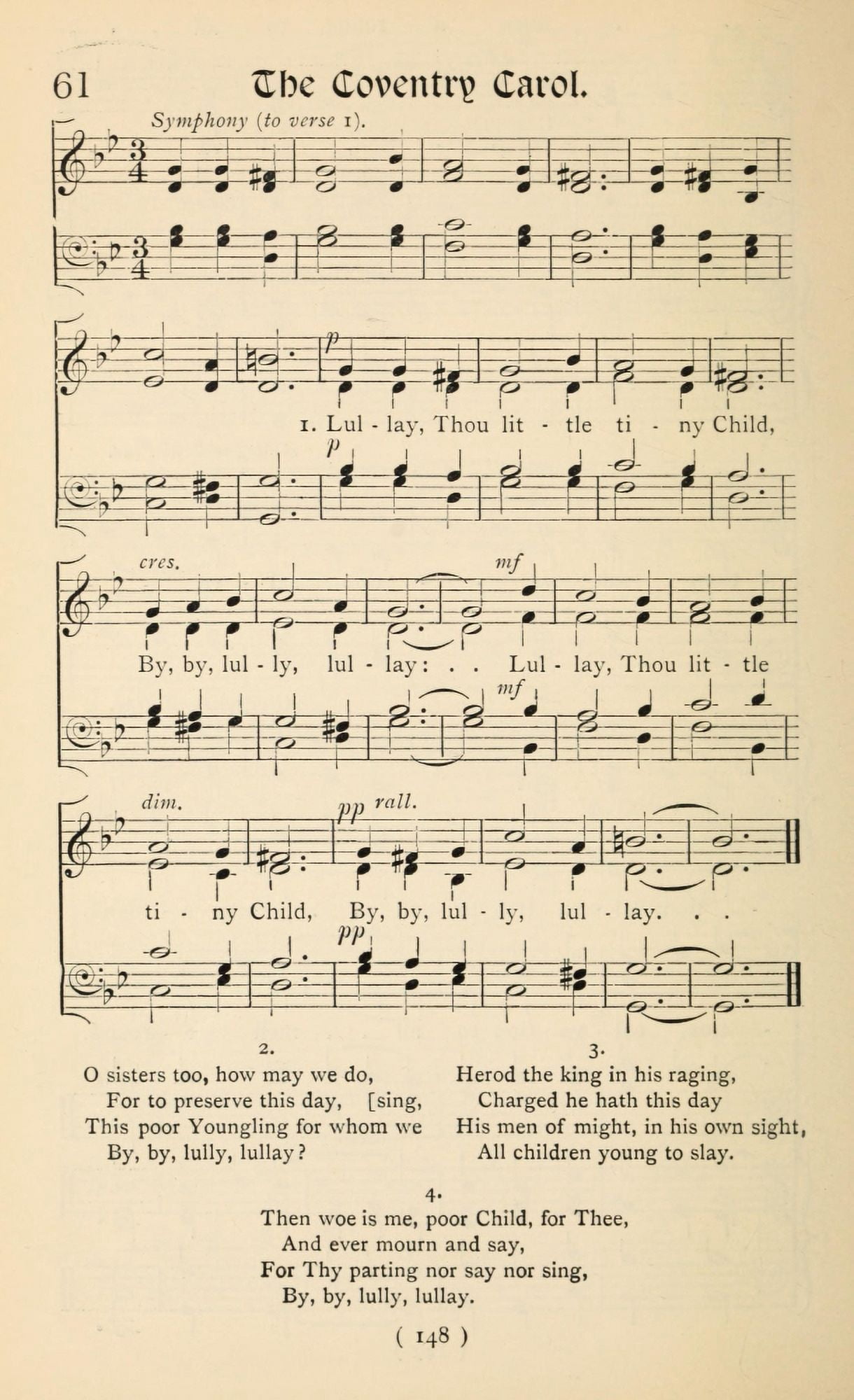 Coventry Carol Christmas Carols New & Old 1850 Canvas Art - (18 x 24)