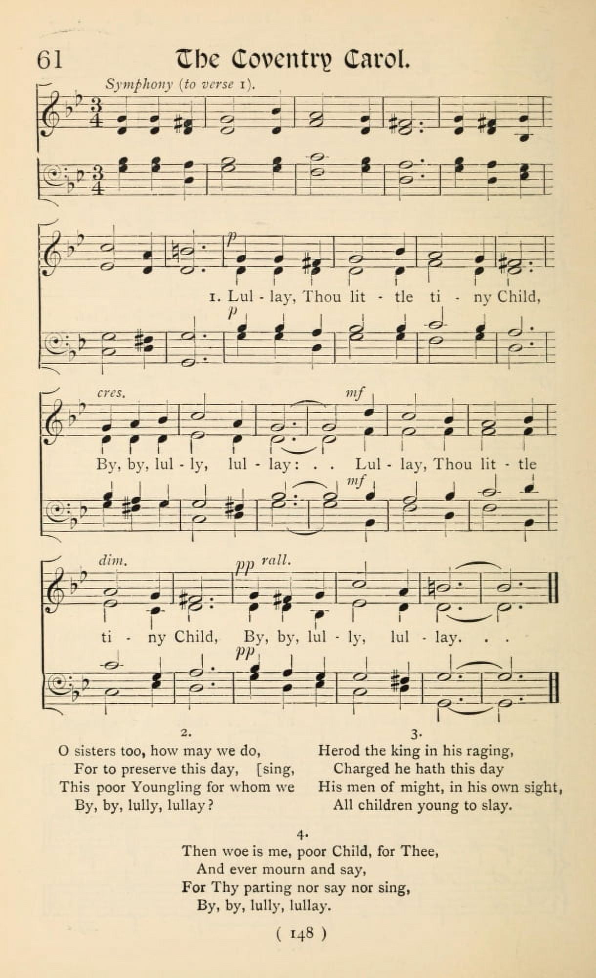 Coventry Carol Christmas Carols New & Old 1850 Canvas Art - (24 x 36)