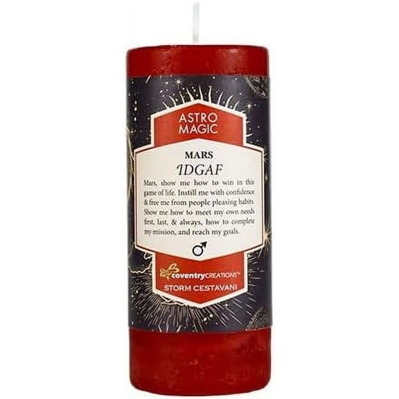 Coventry Creations Astro Magic Mars - IDGAF Candle, 2"W x 4.5"H, Red