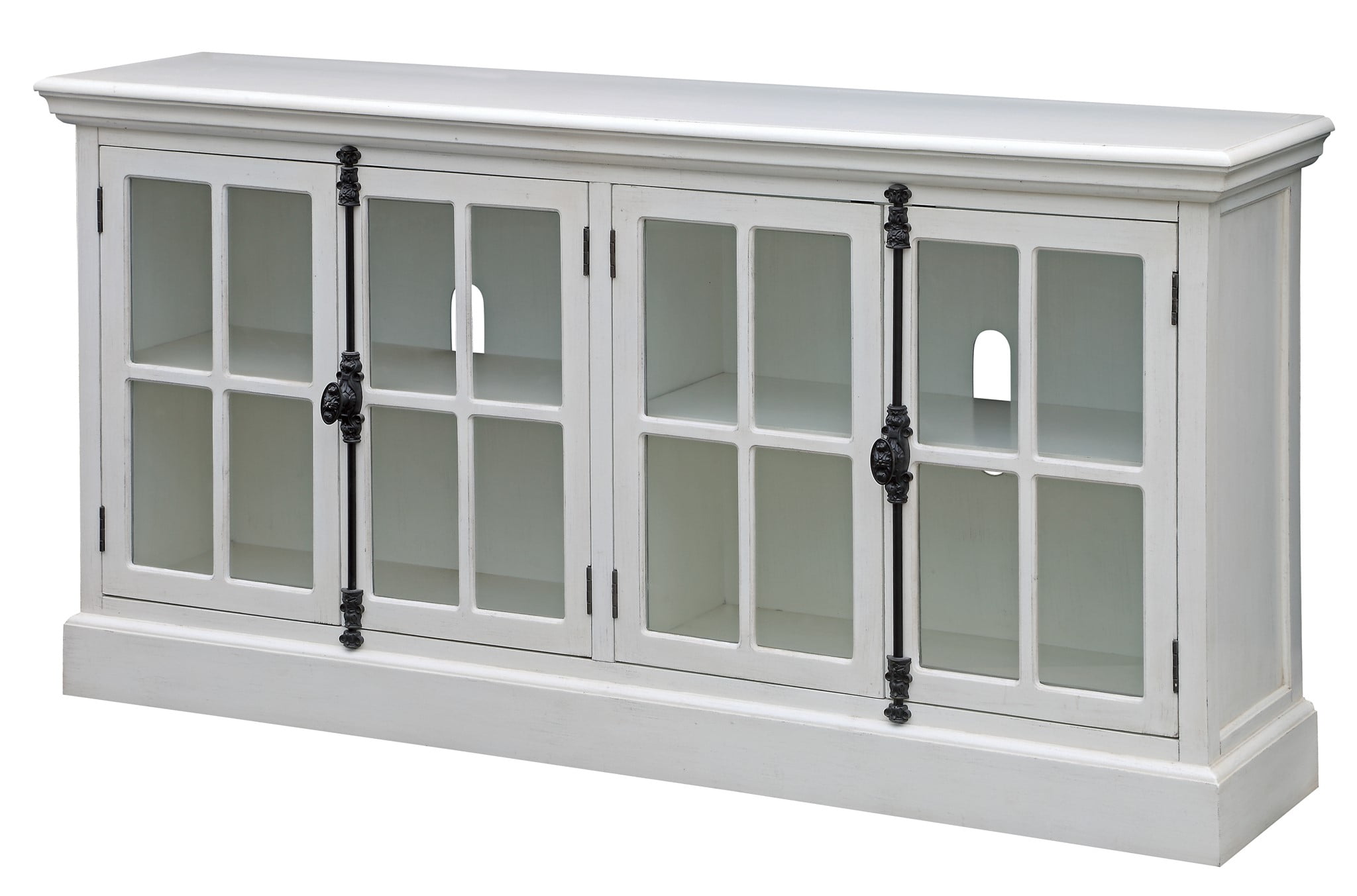 White Oak 72" Media Console with Glass Doors