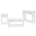 thumbnail image 1 of Alaterre Furniture Coventry 36 in. Living Room Furniture Small Coffee Table, End Table & Console Sofa Table Set with Drawers - Traditional to Modern Style, White, 1 of 10