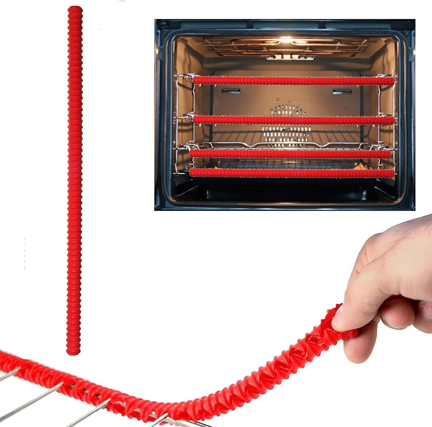 Cover 14 Inches Long Oven Guards for Racks, Heat Resistant Silicone