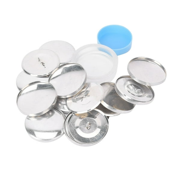 Cover Button Kit, Cloth Fabric Covered Round Flat Back Metal Buttons Refill Forms Replacement with Buckle Making Tool for DIY Sewing Bags Crafts Sofa Upholstery ,10 Sets [40mm]